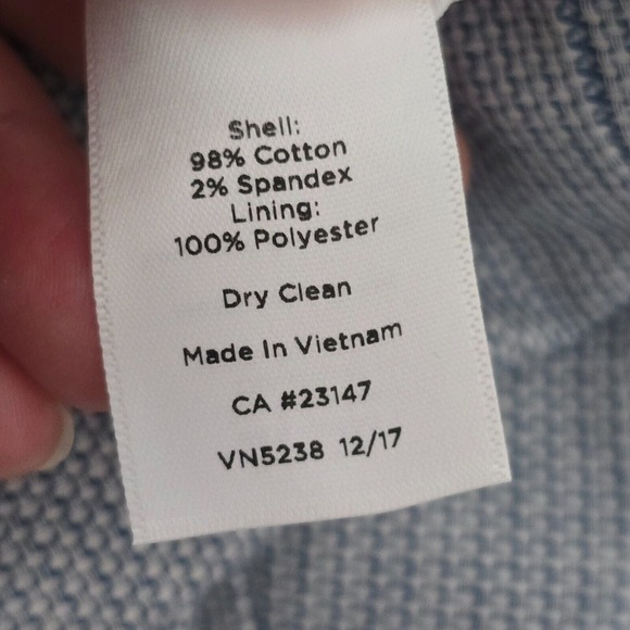 Talbots Womens Blazer 24W Blue White 2 Button Career Preppy Minimal Office - Picture 8 of 13